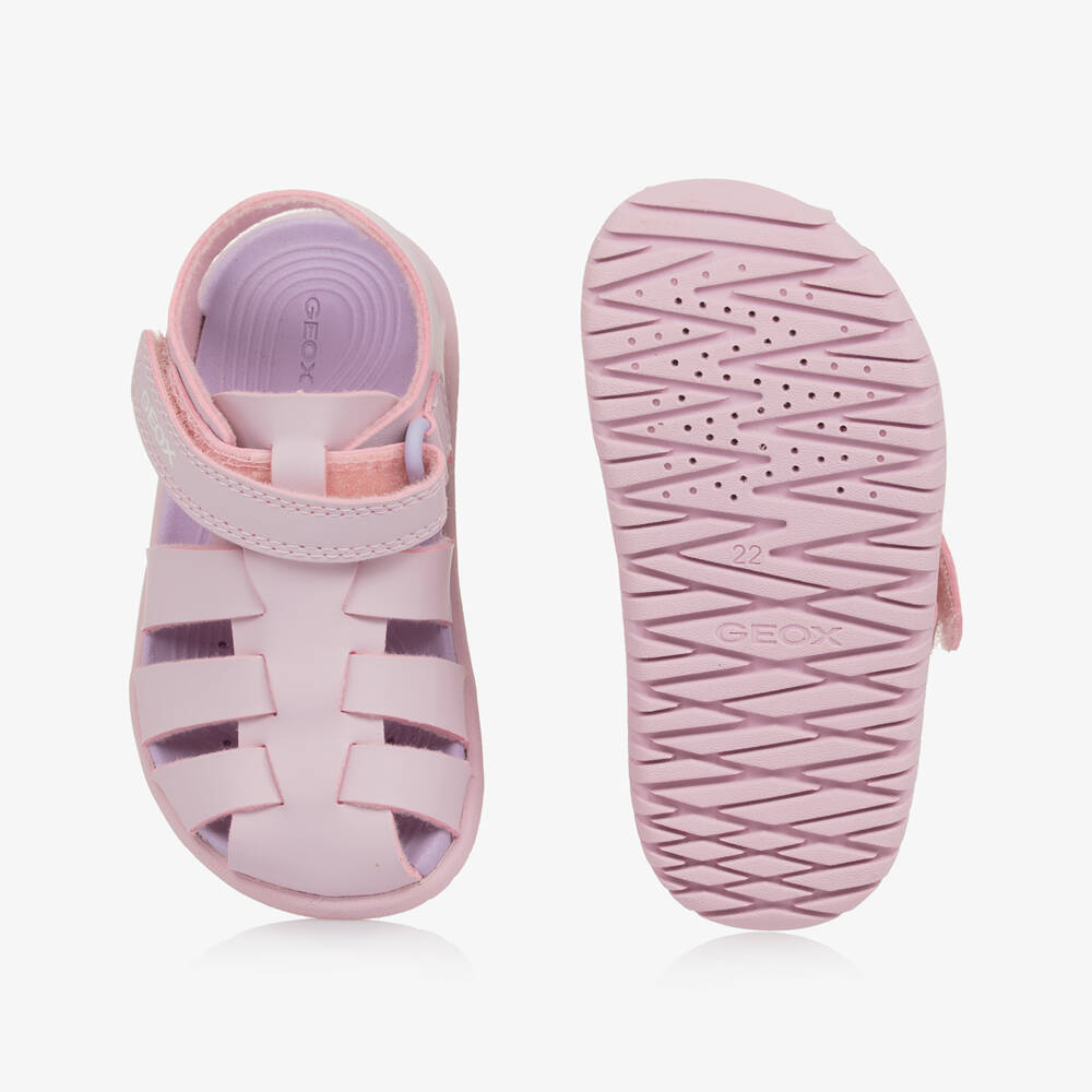 Geox-Girls Pink Velcro Breathable Sandals | Childrensalon Outlet