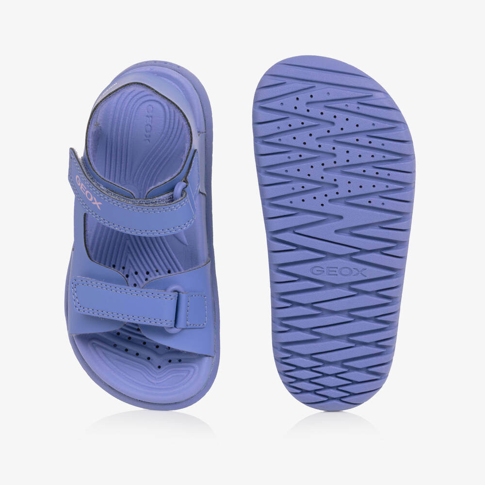 Geox-Girls Purple Faux Leather Water Friendly Sandals | Childrensalon Outlet