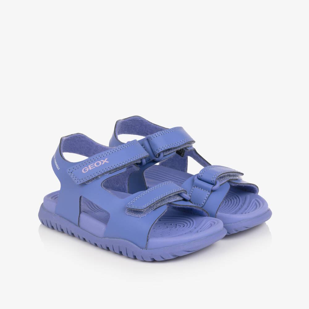 Geox-Girls Purple Faux Leather Water Friendly Sandals | Childrensalon Outlet