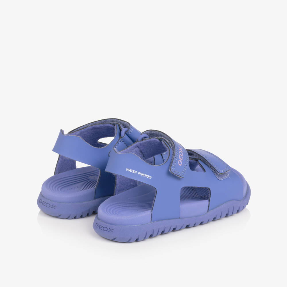Geox-Girls Purple Faux Leather Water Friendly Sandals | Childrensalon Outlet
