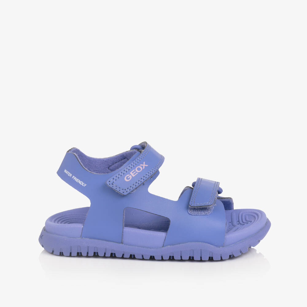 Geox-Girls Purple Faux Leather Water Friendly Sandals | Childrensalon Outlet