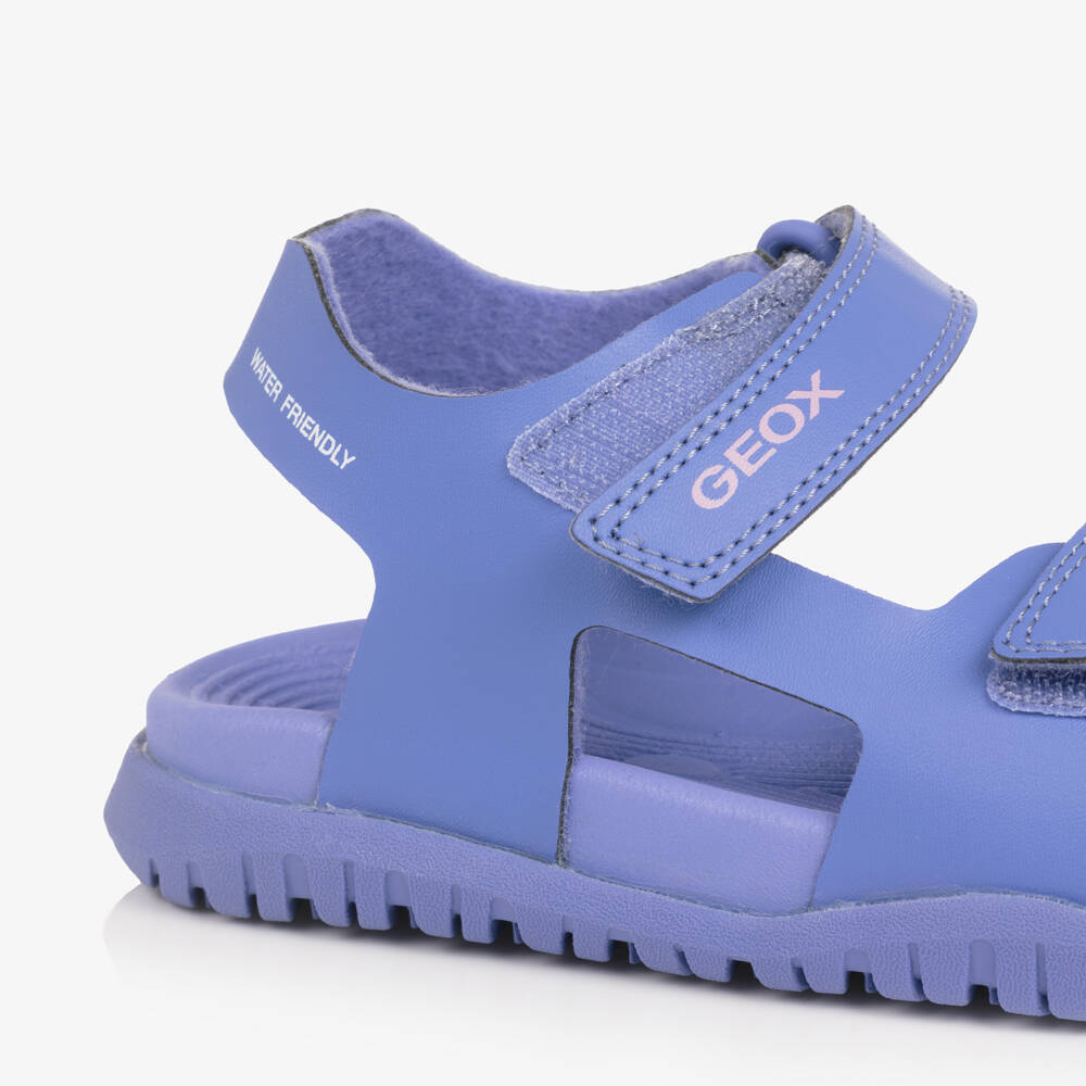 Geox-Girls Purple Faux Leather Water Friendly Sandals | Childrensalon Outlet