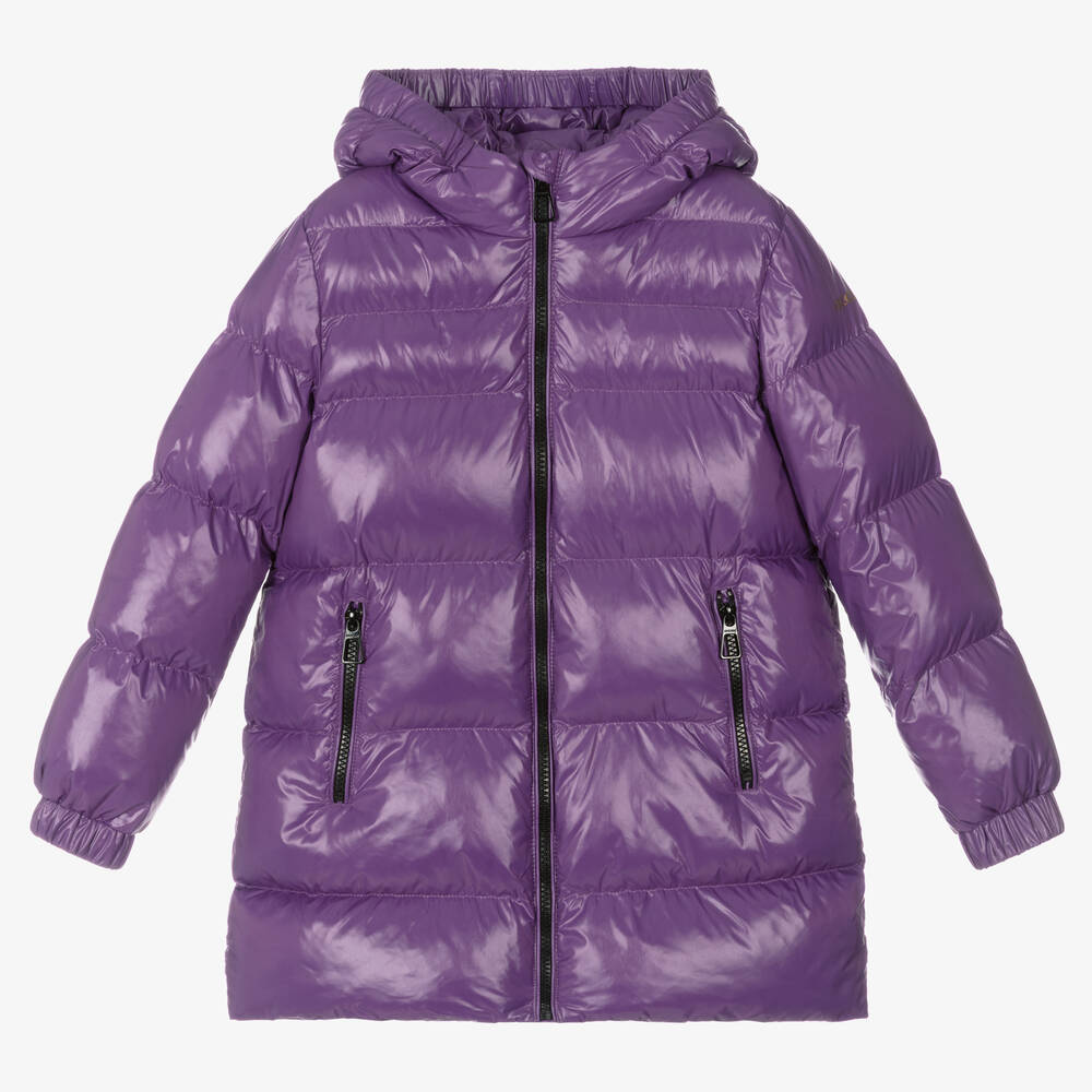 Geox - Girls Purple Puffer Coat | Childrensalon