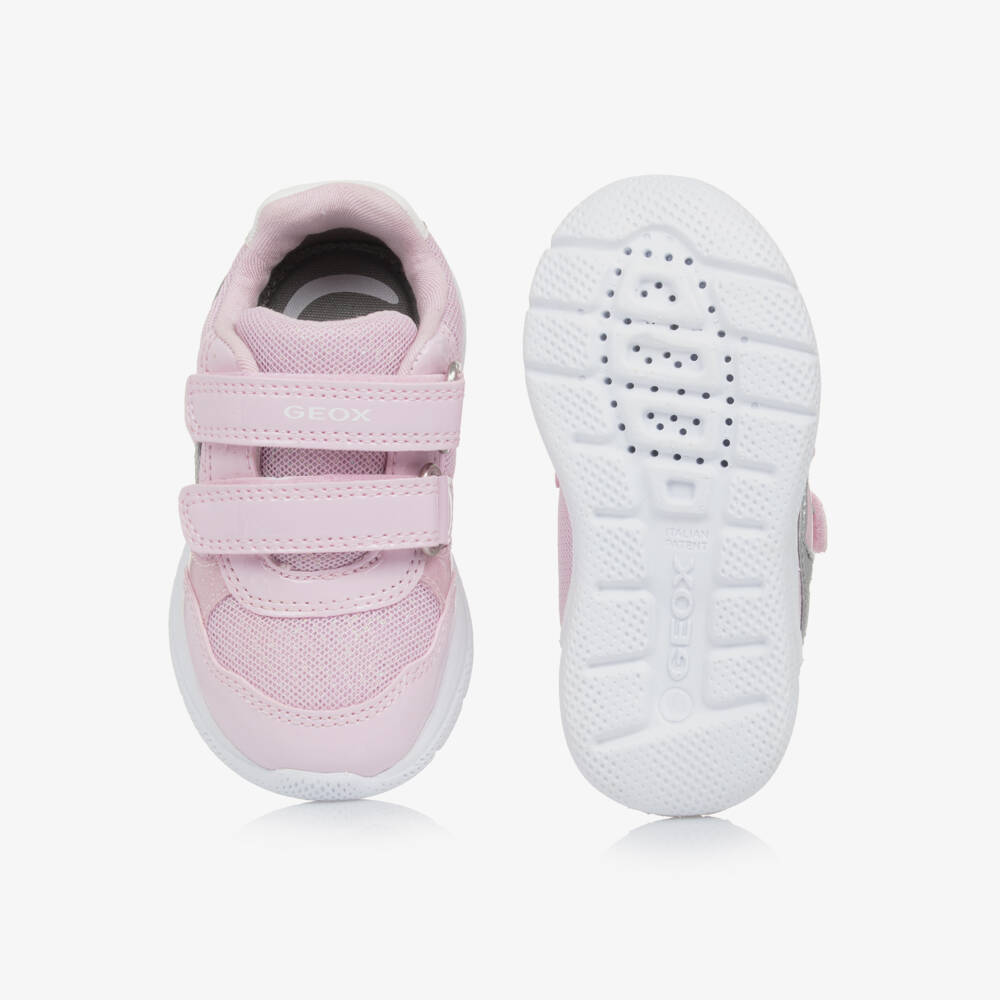 Geox-Girls Shimmery Pink Easy-Fit Sneakers | Childrensalon Outlet