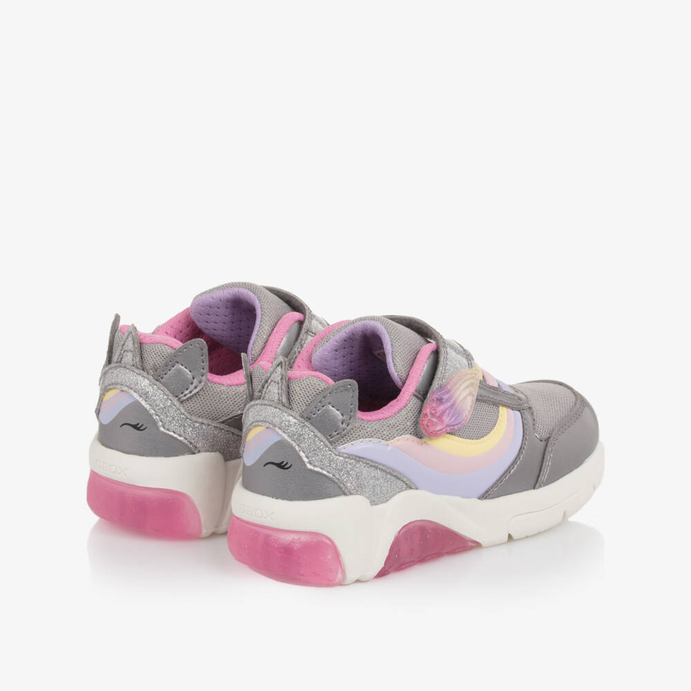 Geox-Girls Silver Light-Up Angel Trainers | Childrensalon Outlet