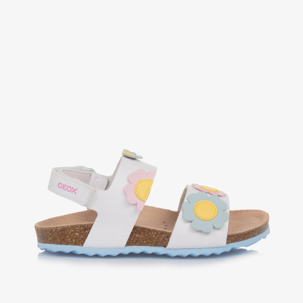 Geox-Girls Soft Pink Leatherette Sandals | Childrensalon Outlet
