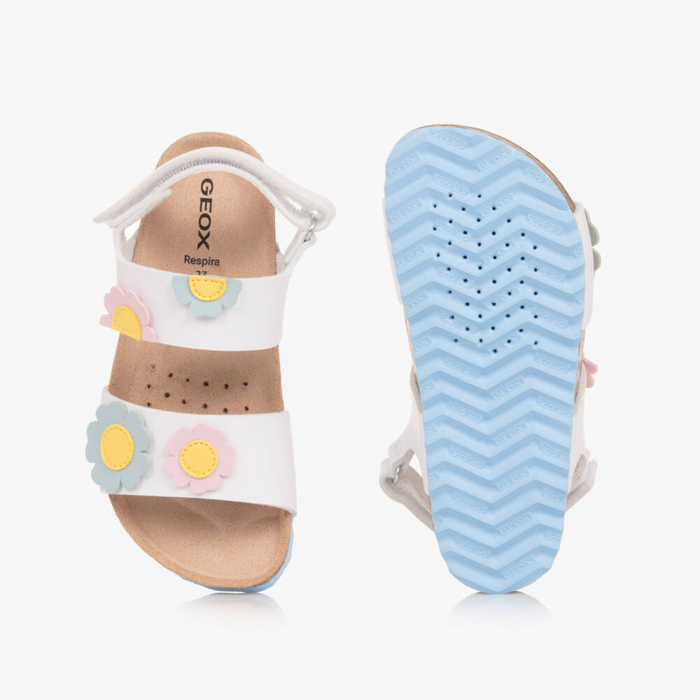 Geox-Girls Soft Pink Leatherette Sandals | Childrensalon Outlet