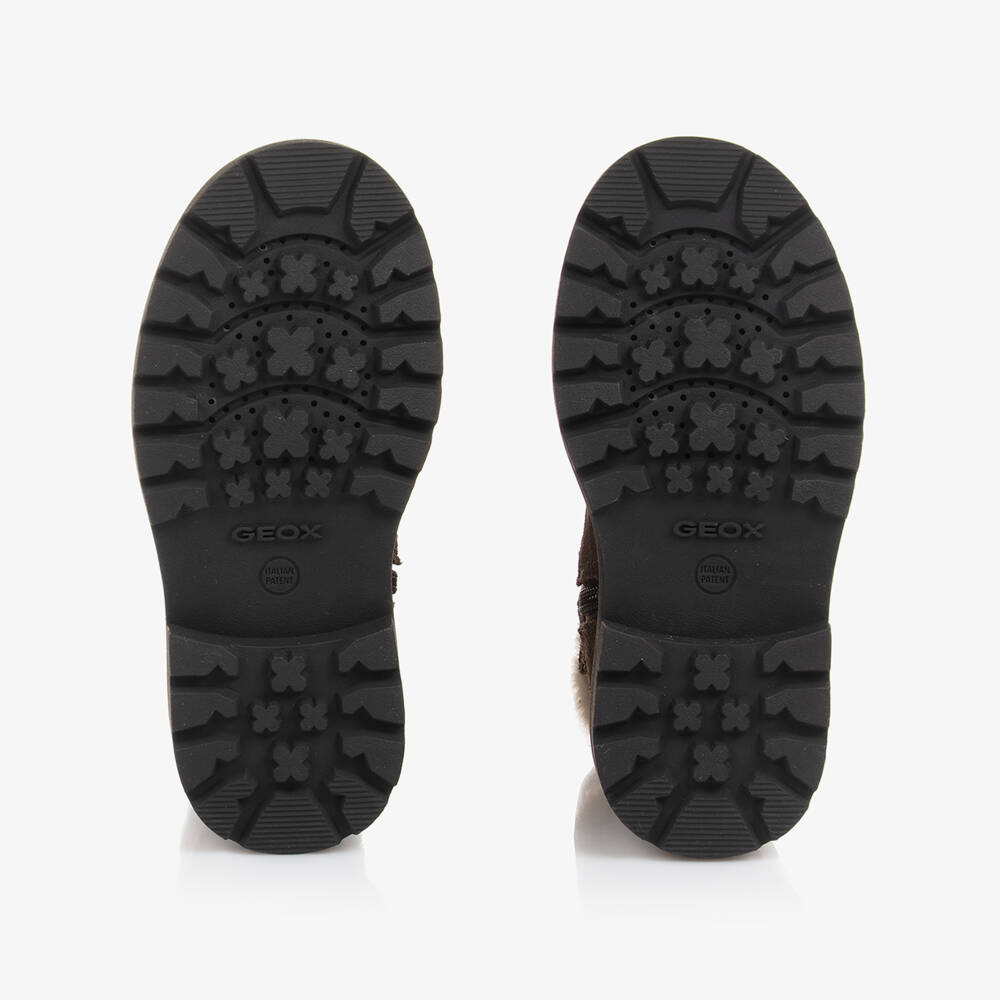 Geox-Girls Suede Brown Winter Boots | Childrensalon Outlet