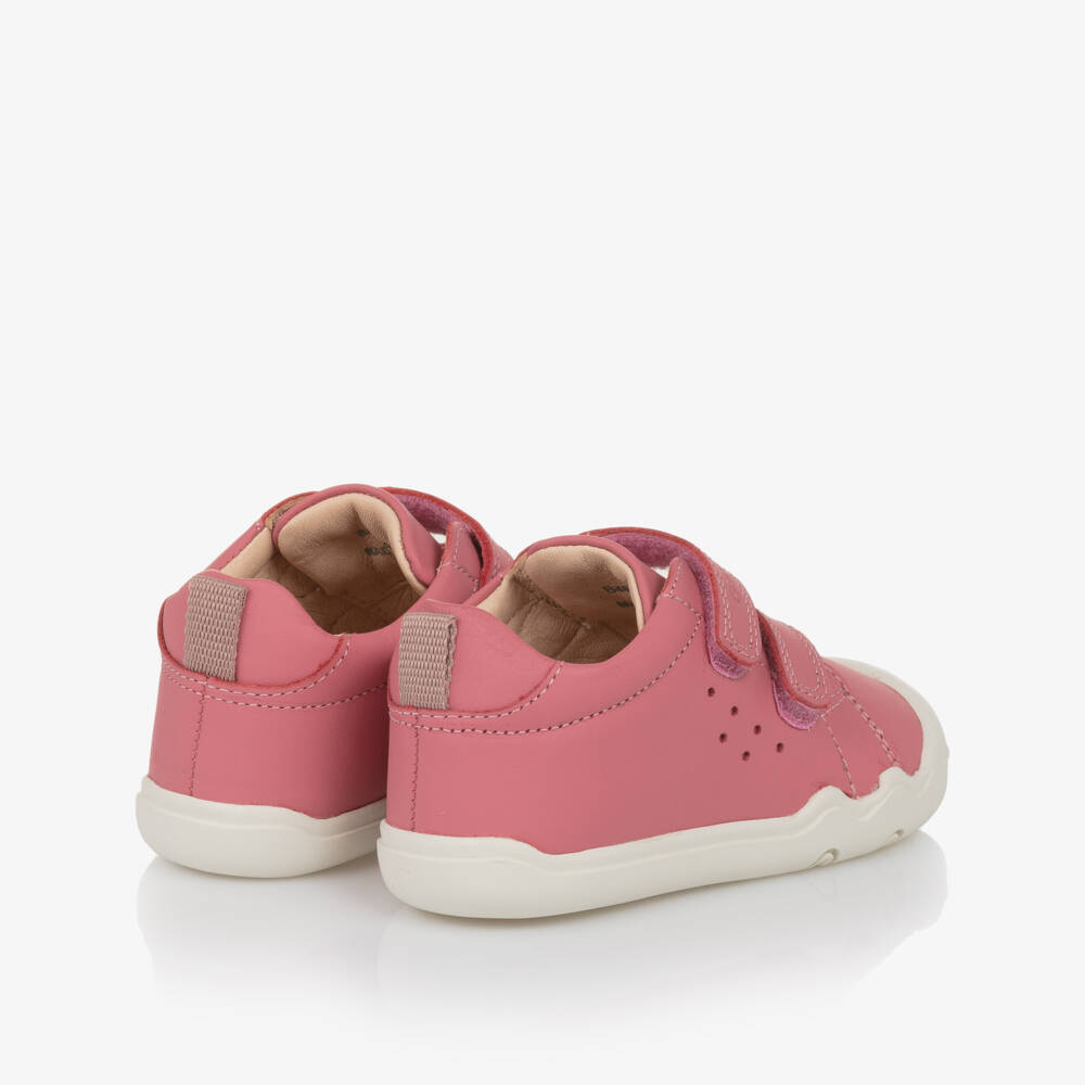 Geox-Girls Velcro Pink Leather Toddlers | Childrensalon Outlet