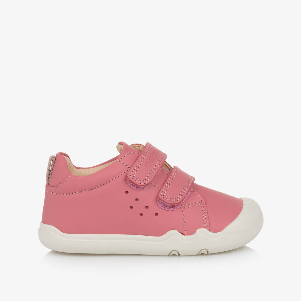 Geox-Girls Velcro Pink Leather Toddlers | Childrensalon Outlet