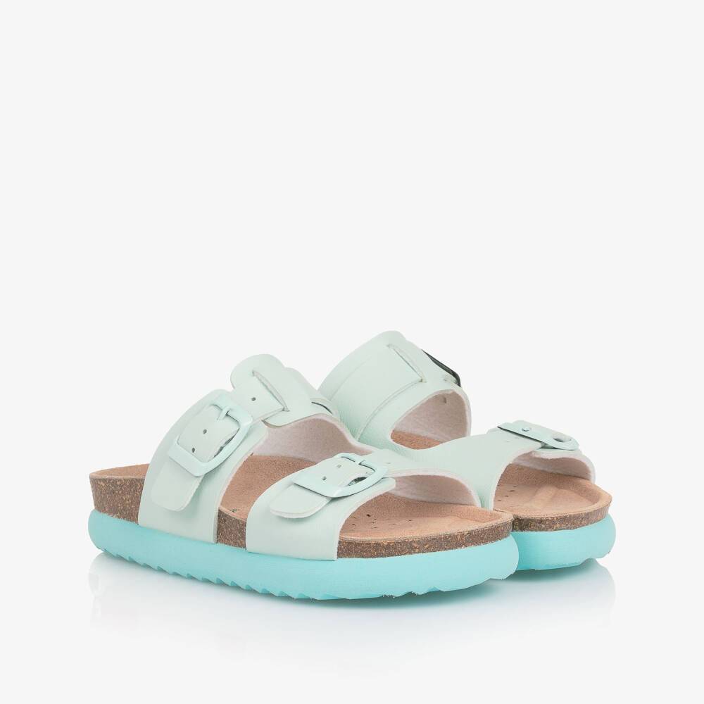 Geox-Girls Vibrant Blue Faux Buckle Sandals | Childrensalon Outlet