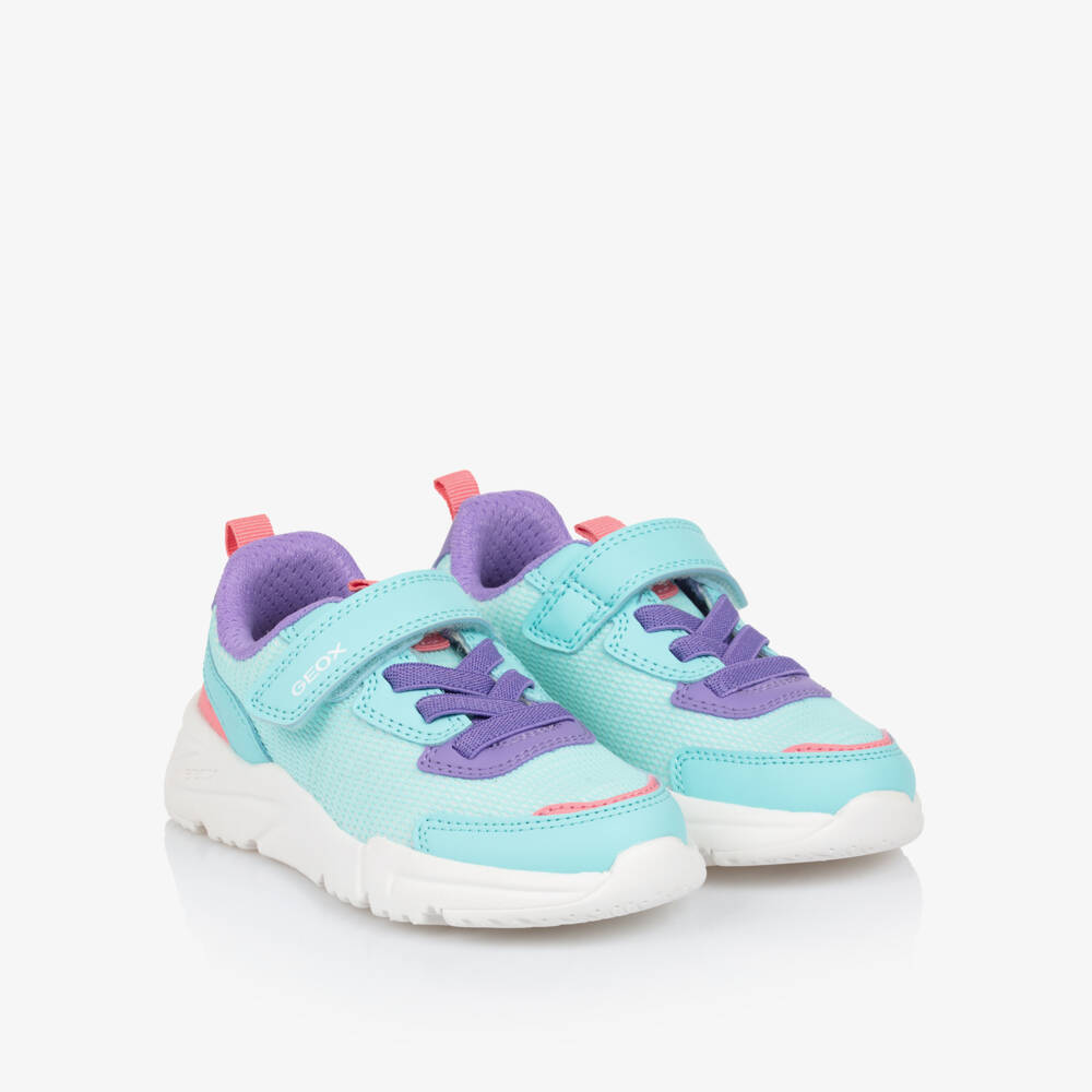 Geox-Girls Vibrant Blue Mesh Sneakers | Childrensalon Outlet
