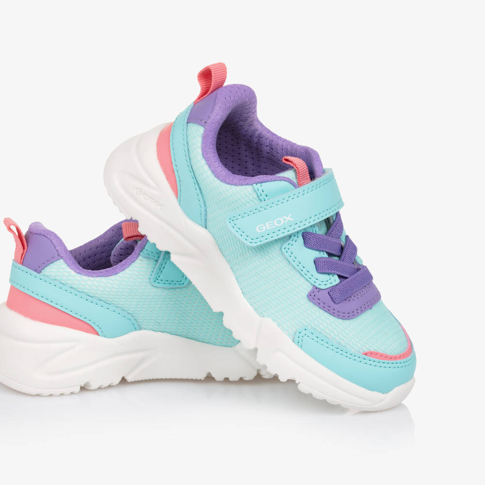 Geox-Girls Vibrant Blue Mesh Sneakers | Childrensalon Outlet