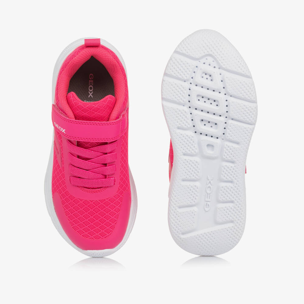 Geox-Girls Vibrant Pink Mesh Sneakers | Childrensalon Outlet