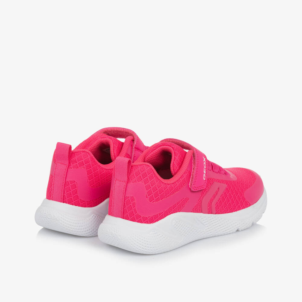 Geox-Girls Vibrant Pink Mesh Sneakers | Childrensalon Outlet