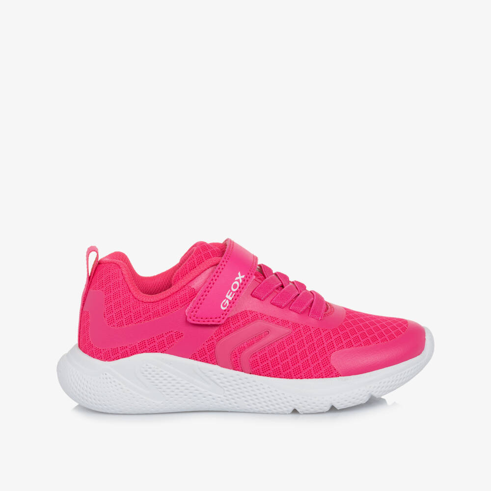 Geox-Girls Vibrant Pink Mesh Sneakers | Childrensalon Outlet