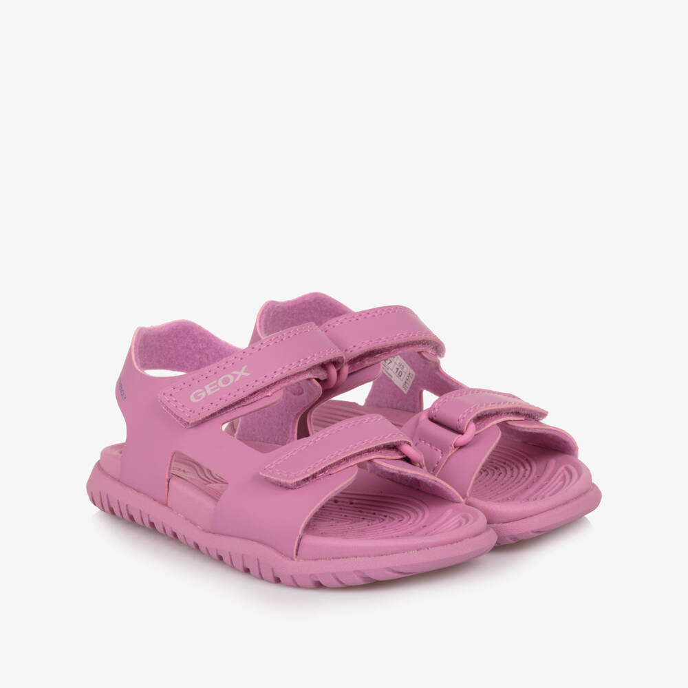 Geox-Girls Water-Ready Pink Strap Sandals | Childrensalon Outlet