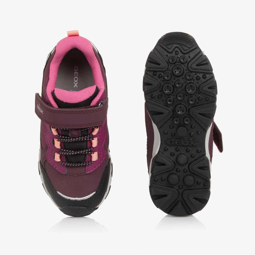 Geox-Girls Waterproof Pink Velcro Trainers | Childrensalon Outlet