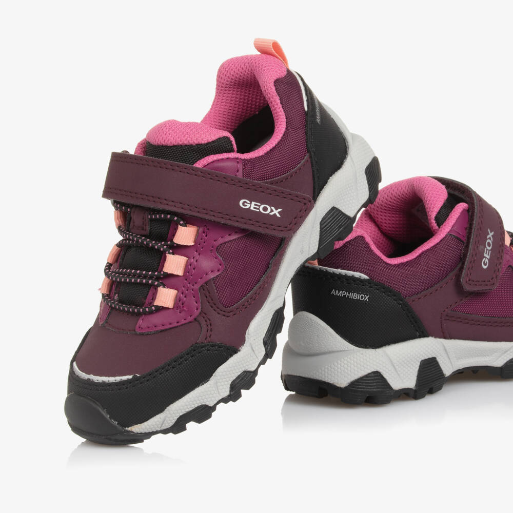 Geox-Girls Waterproof Pink Velcro Trainers | Childrensalon Outlet