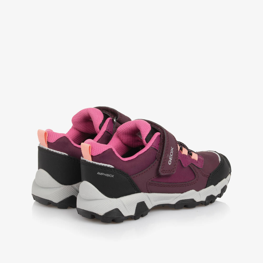 Geox-Girls Waterproof Pink Velcro Trainers | Childrensalon Outlet