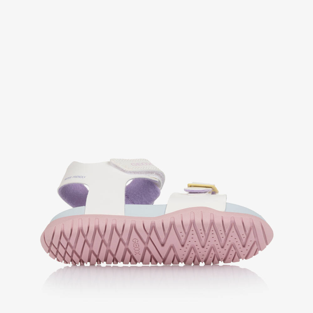 Geox-Girls White Faux Leather Water Friendly Sandals | Childrensalon Outlet