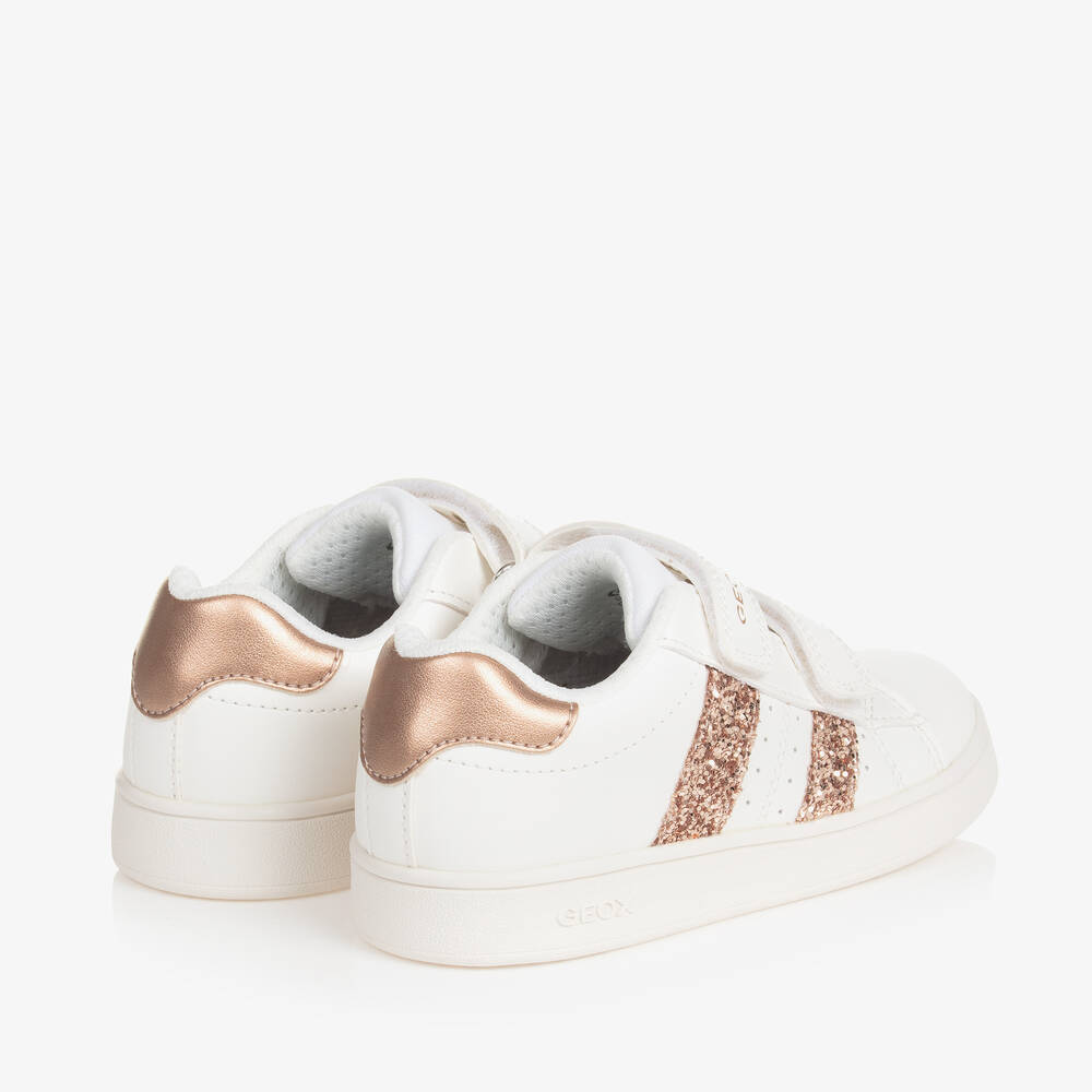 Geox Girls White Glitter Velcro Trainers Childrensalon Outlet