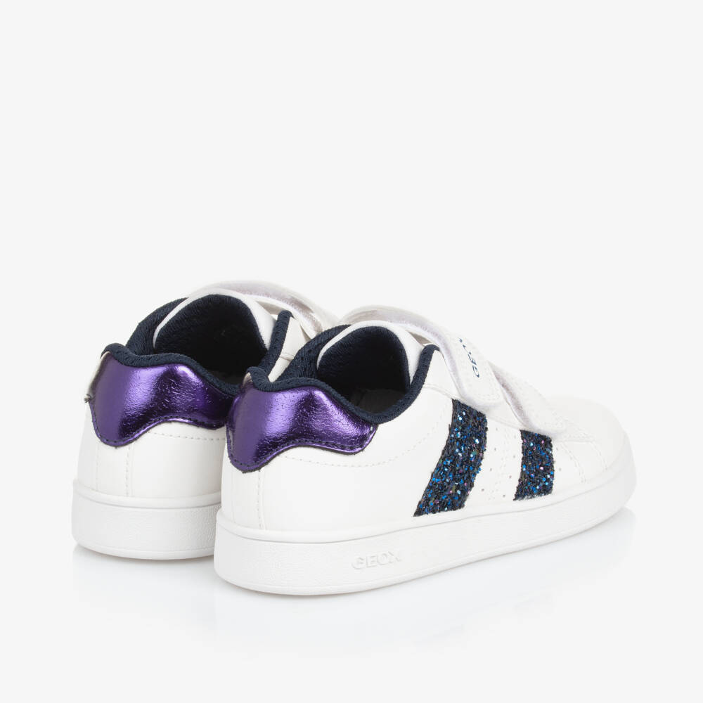 Geox-Girls White Glitter Velcro Trainers | Childrensalon Outlet