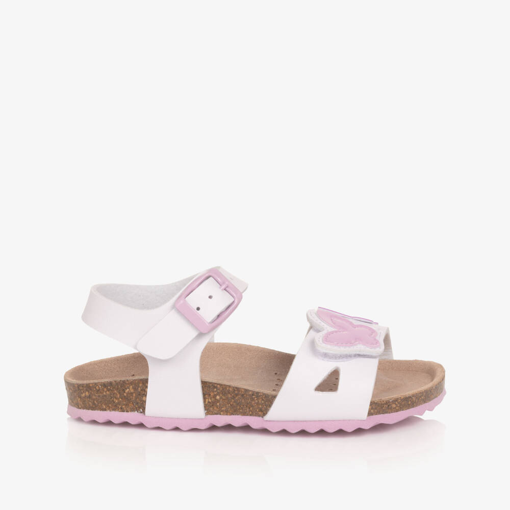 Geox-Girls White & Pink Butterfly Sandals | Childrensalon Outlet