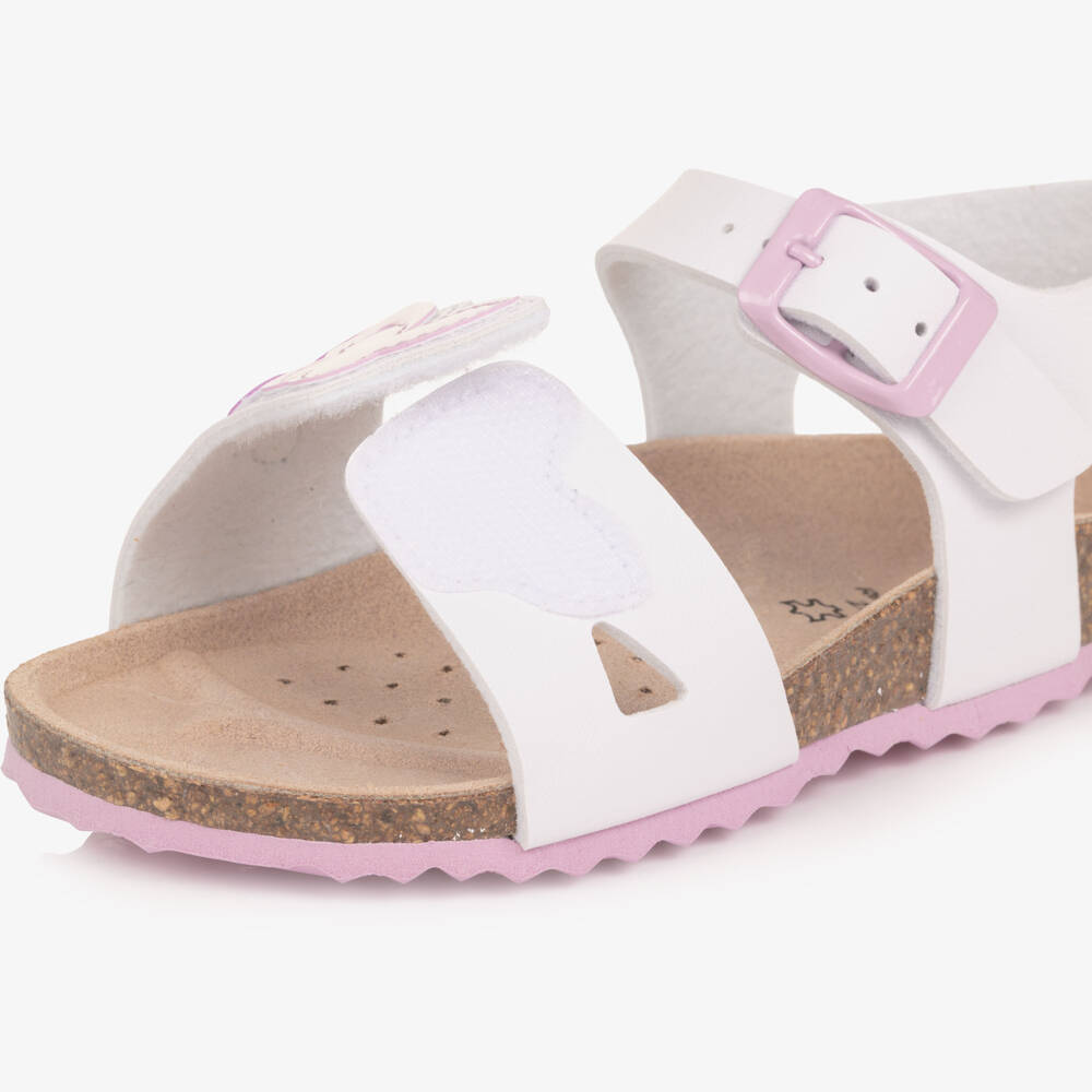 Geox-Girls White & Pink Butterfly Sandals | Childrensalon Outlet