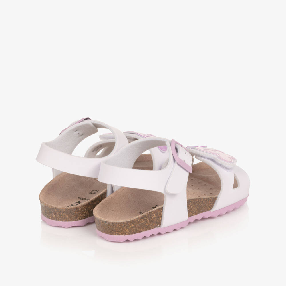 Geox-Girls White & Pink Butterfly Sandals | Childrensalon Outlet
