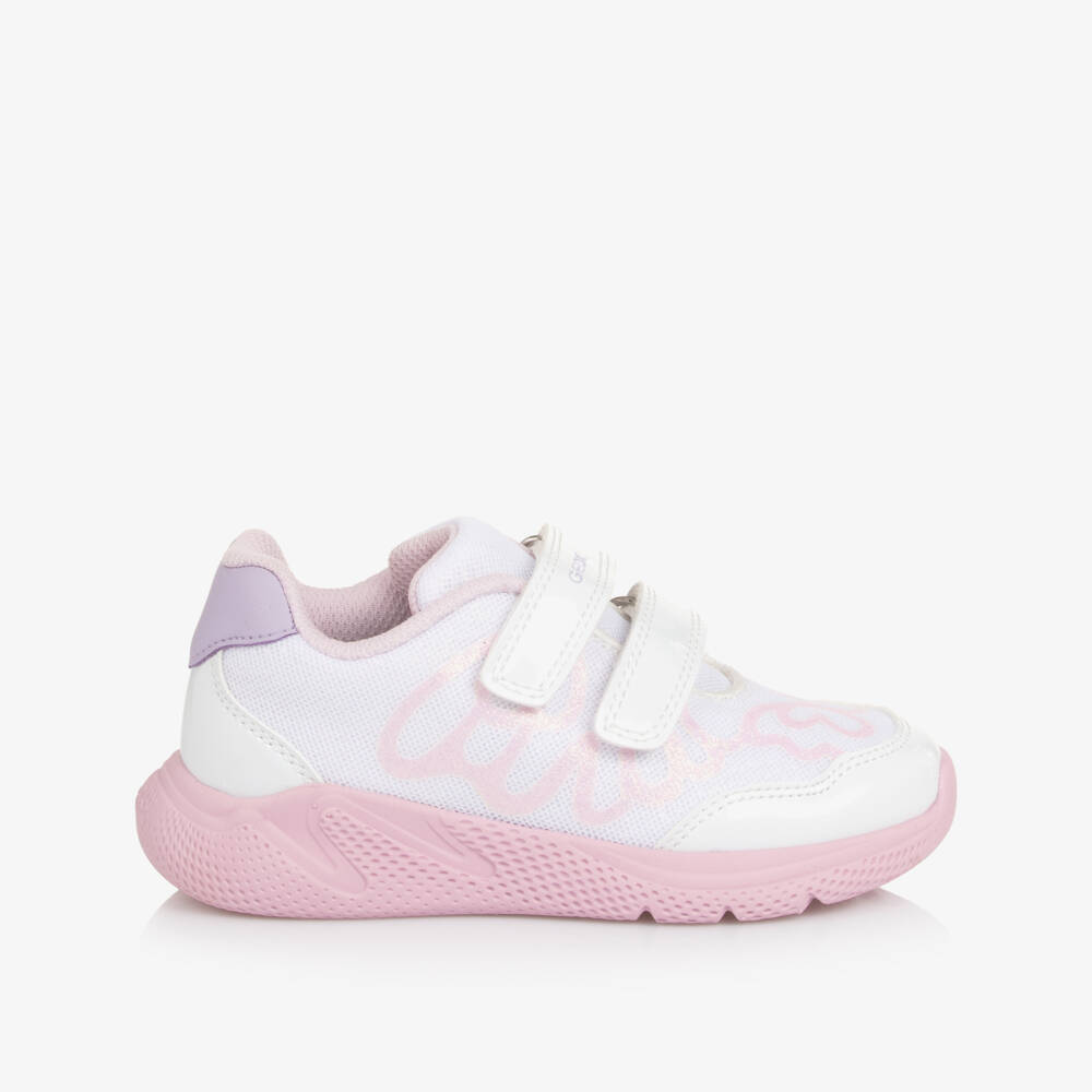 Geox-Girls White & Pink Mesh Butterfly Trainers | Childrensalon Outlet