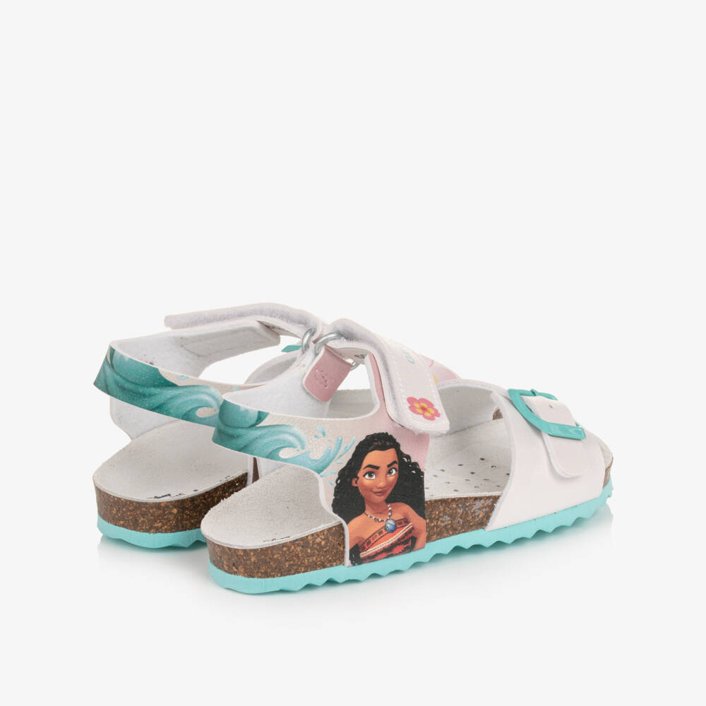 Geox-Girls White & Turquoise Blue Moana Sandals | Childrensalon Outlet