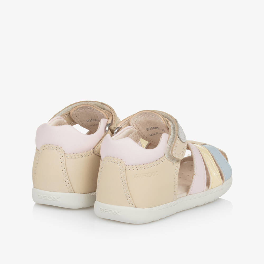Geox-Little Ladies Soft Beige Leather Footwear | Childrensalon Outlet