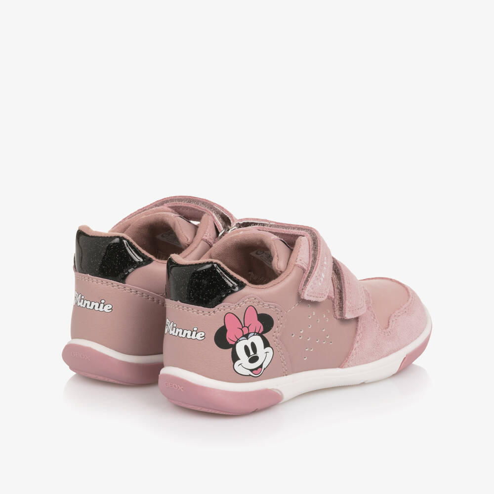 Geox-Pink Minnie Suede Velcro Trainer | Childrensalon Outlet