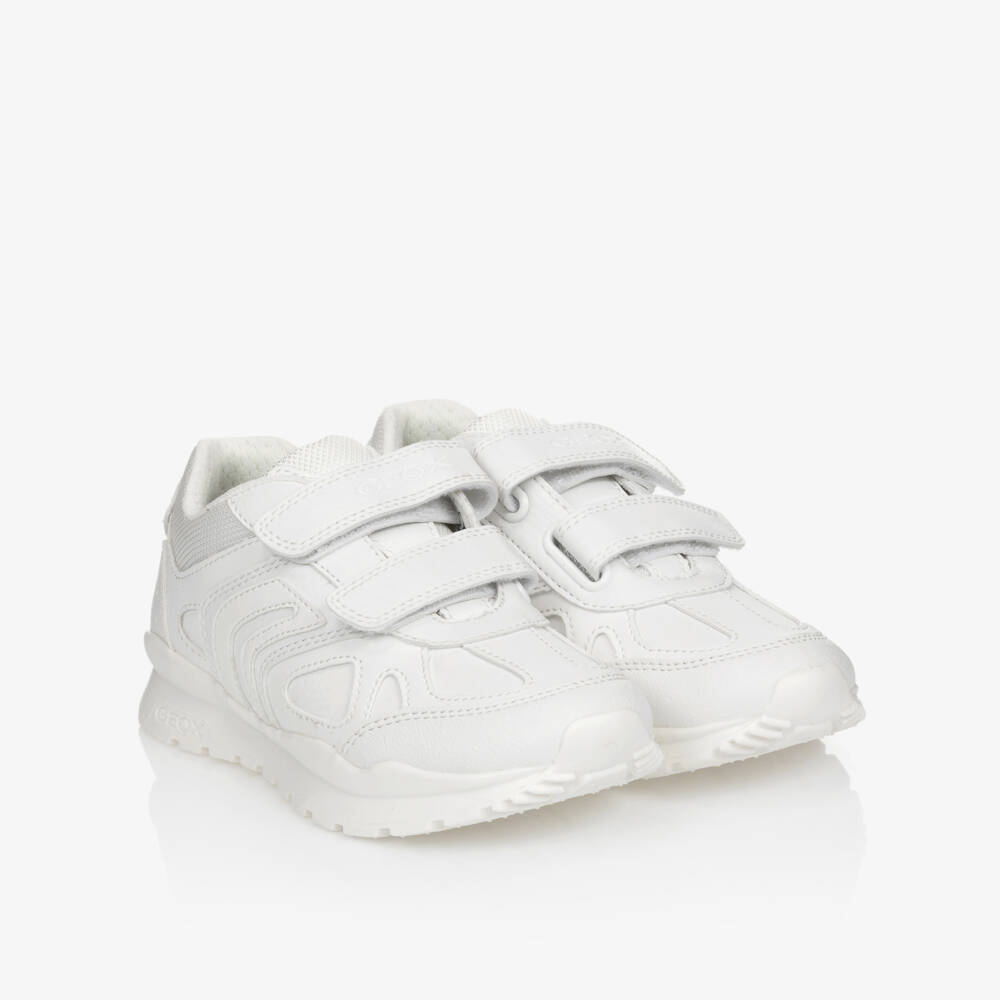Geox-White Faux Leather Trainers | Childrensalon Outlet
