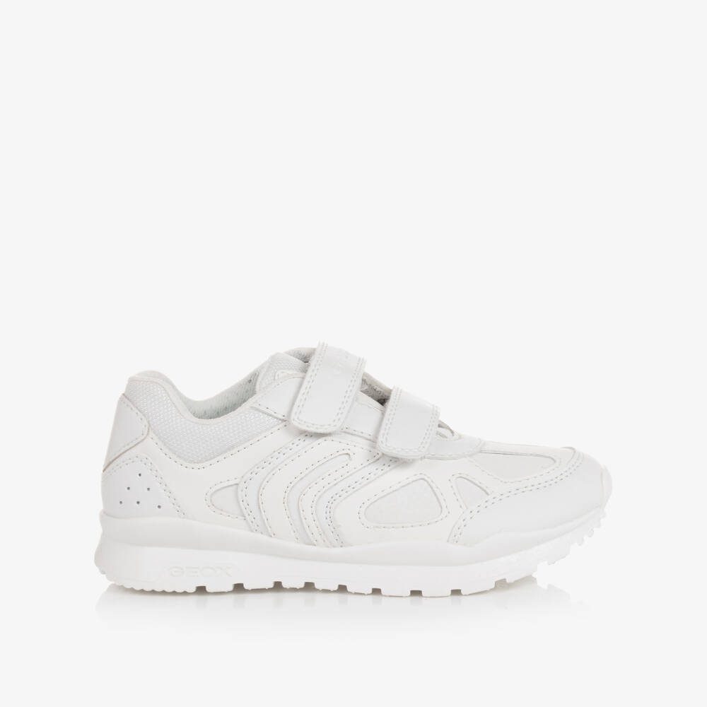 Geox-White Faux Leather Trainers | Childrensalon Outlet