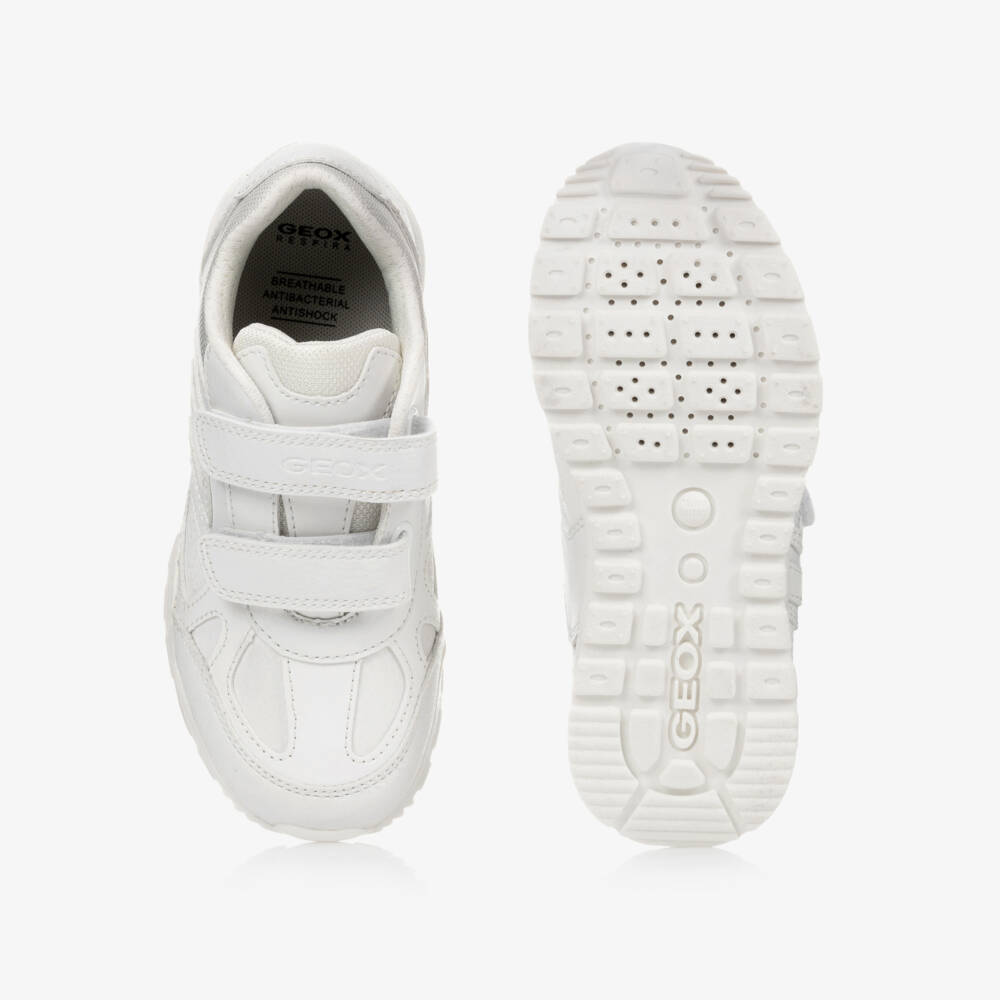 Geox-White Faux Leather Trainers | Childrensalon Outlet