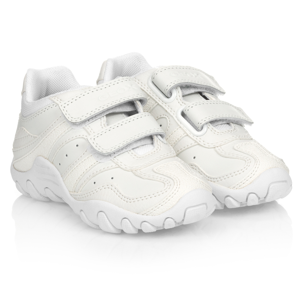 Geox - Baskets blanches en cuir | Childrensalon