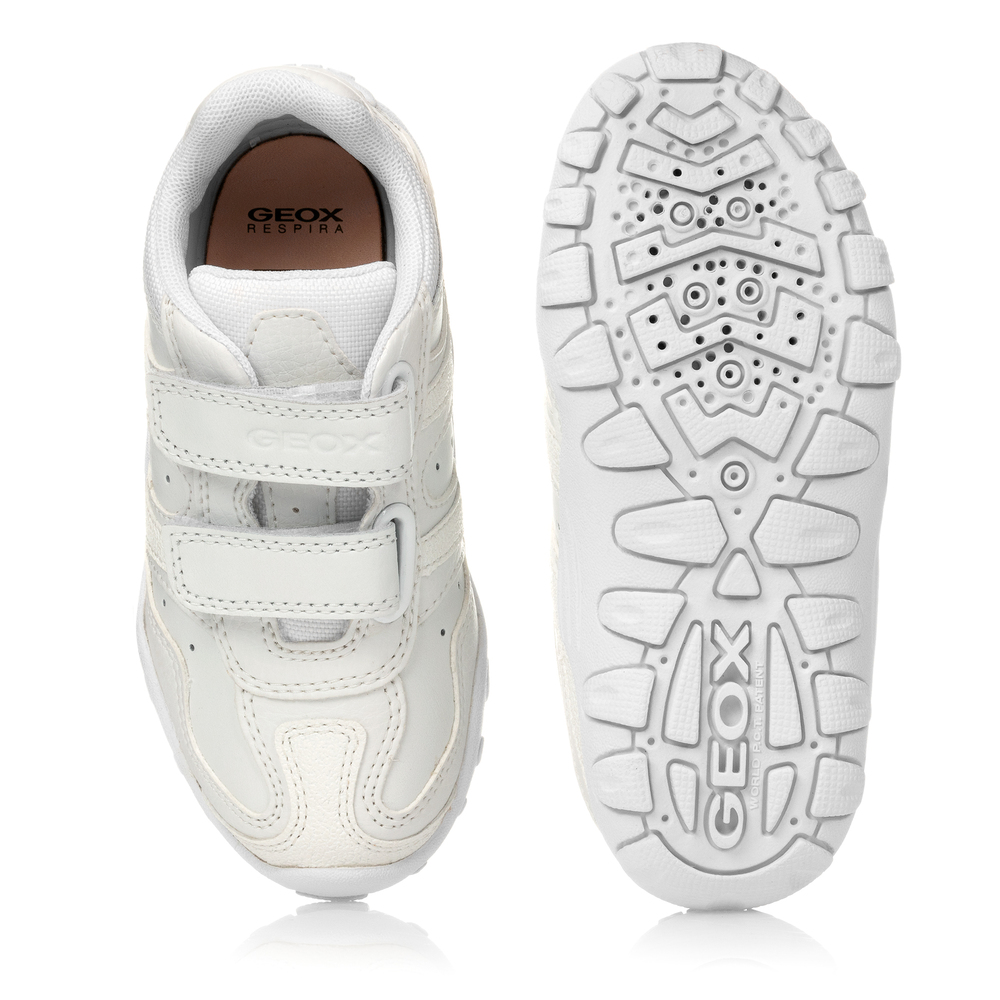 Geox white leather trainers 2025