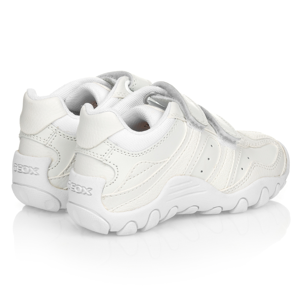 Geox white leather trainers best sale