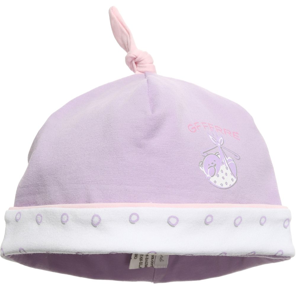 GF Ferre - Girls Lilac Cotton Baby Hat | Childrensalon