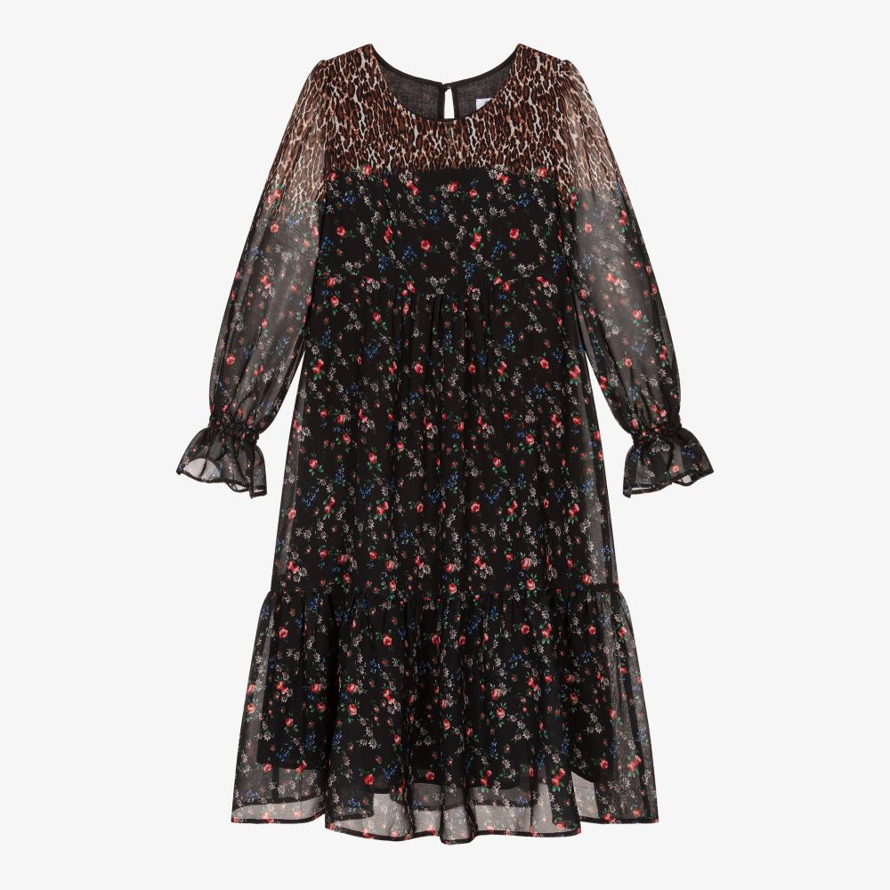 Giamo-Черное шифоновое платье макси | Childrensalon Outlet