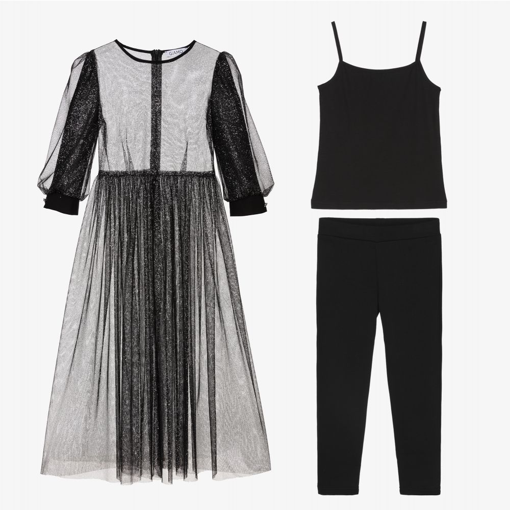 Giamo-Black Dress & Trouser Set | Childrensalon Outlet