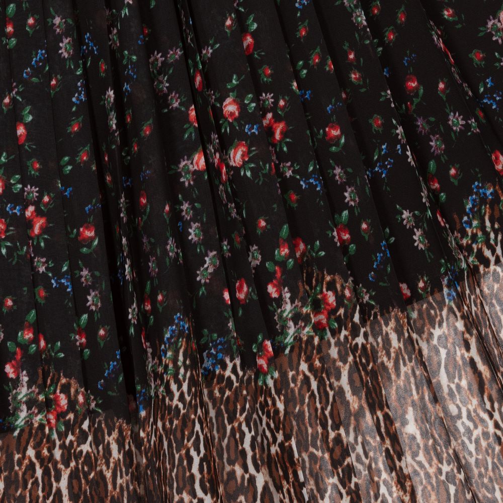 Giamo-Black Floral Chiffon Skirt | Childrensalon Outlet