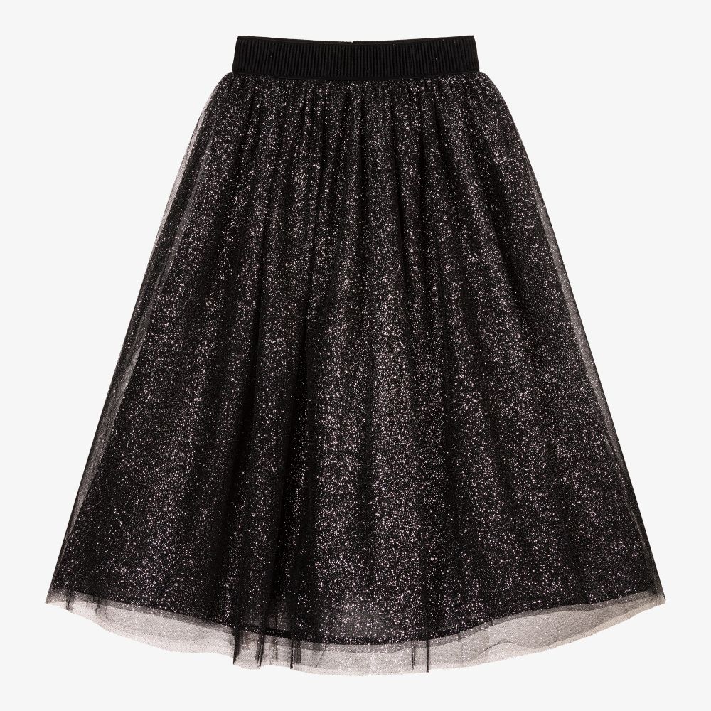 Giamo-Black Tulle Maxi Skirt | Childrensalon Outlet