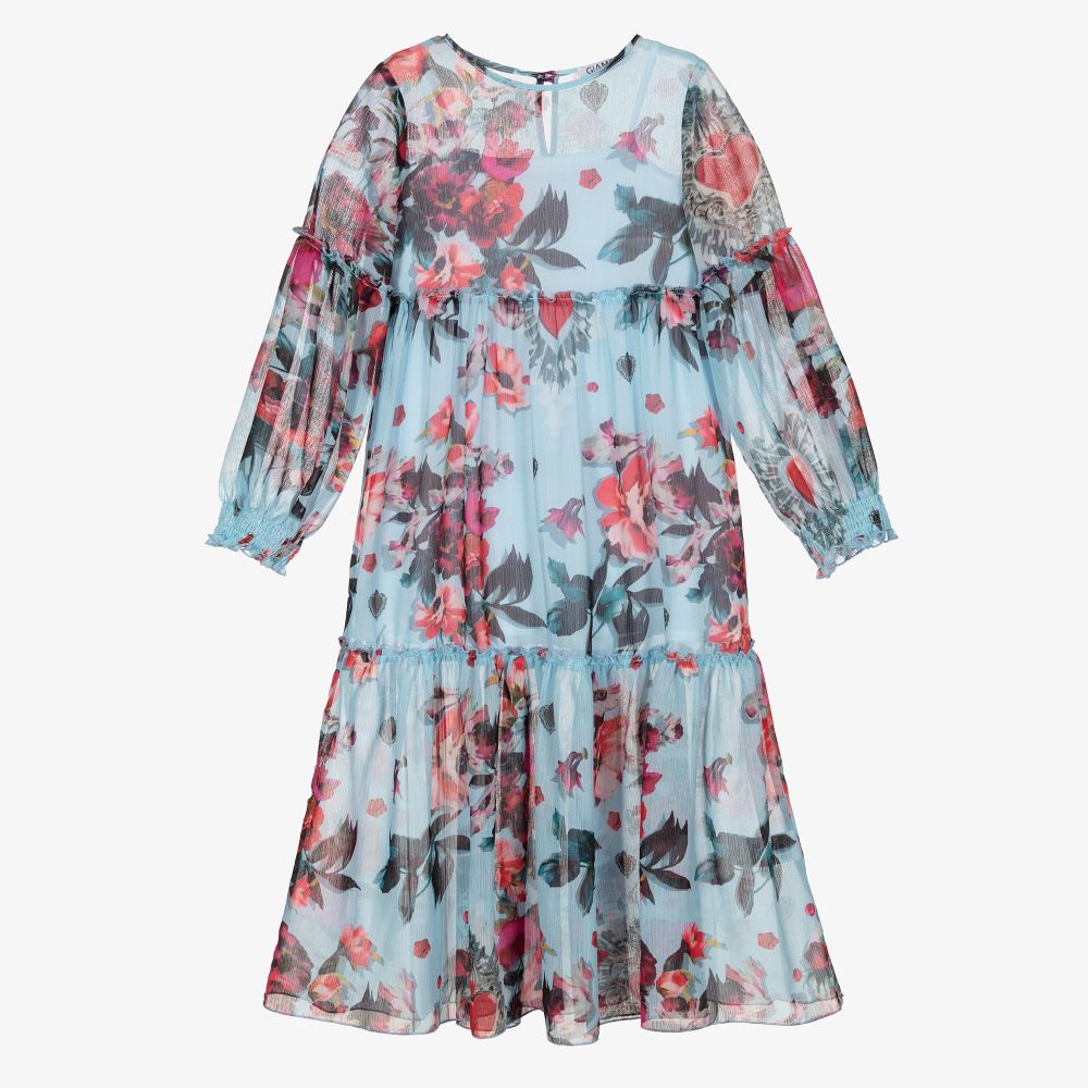 Giamo - Blue Floral Maxi Dress | Childrensalon