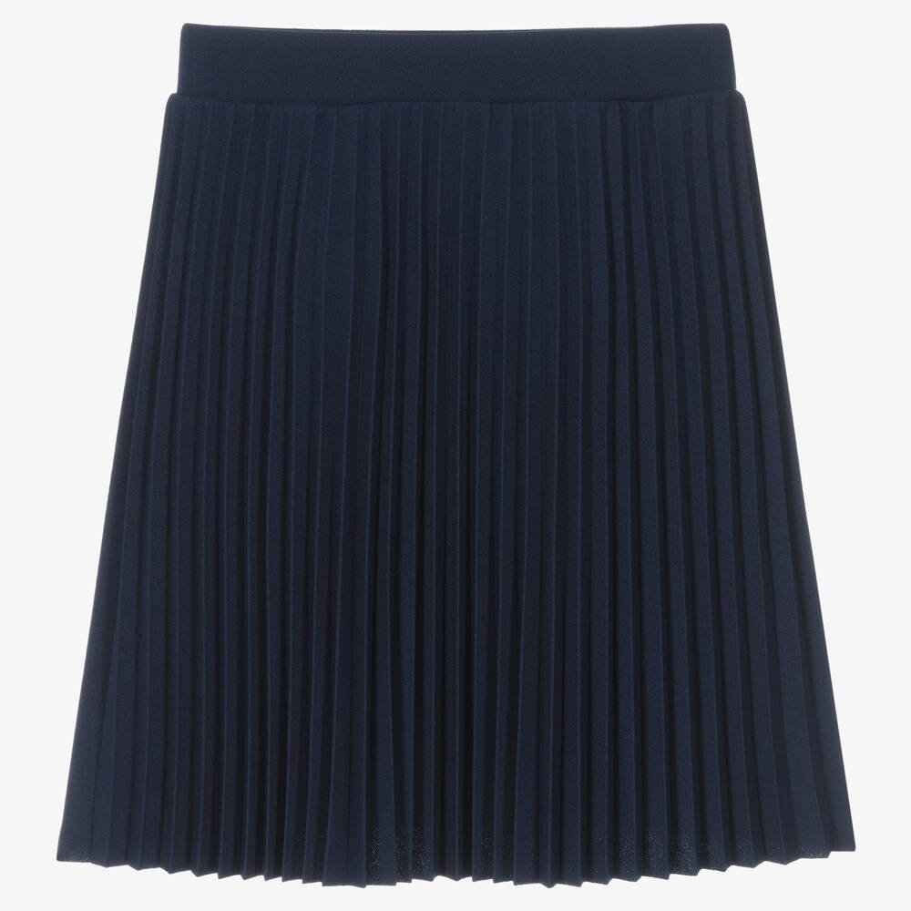 Giamo - Blue Pleated Crêpe Jersey Skirt | Childrensalon
