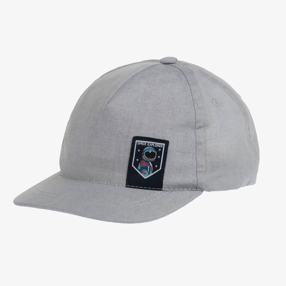 Giamo - Boys Grey Cotton Cap | Childrensalon