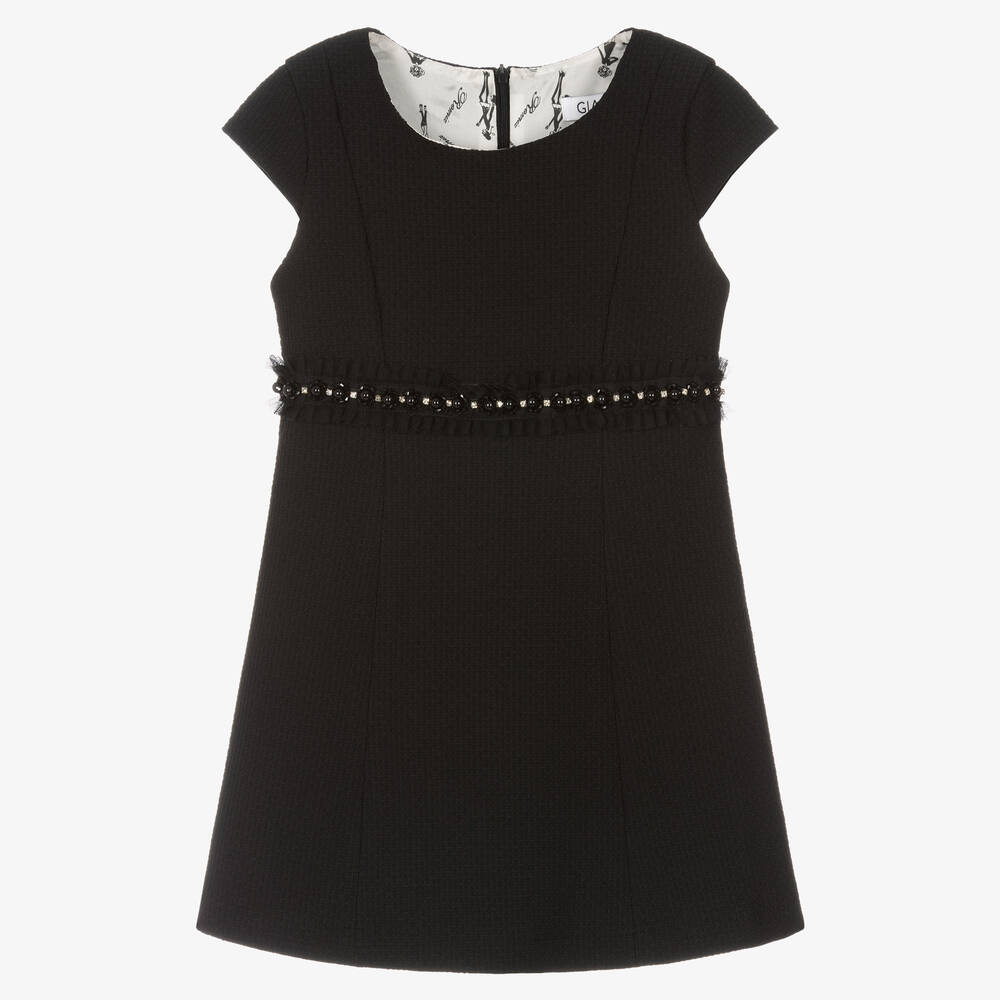 Giamo - Girls Black Beaded Dress | Childrensalon