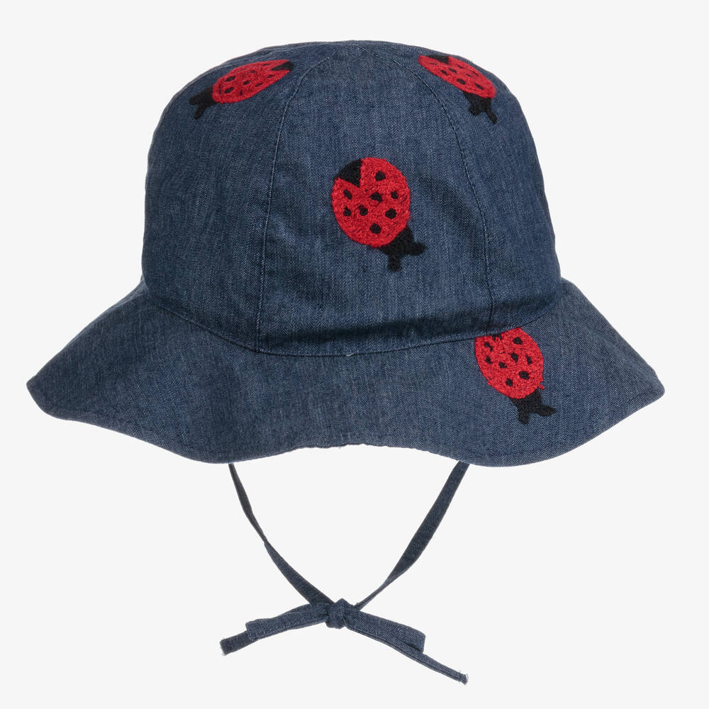 Giamo - Girls Blue Chambray Sun Hat | Childrensalon